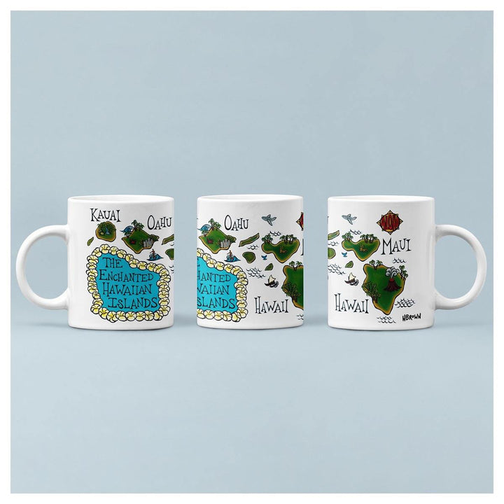 Hawaii Map mug by Hawaii surf artist Heather Brown