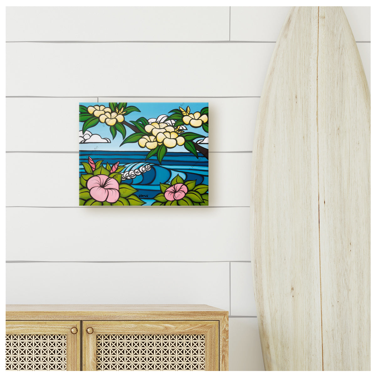 Hawaiian Flowers by Hawaii Surf Artist Heather Brown Wall Art