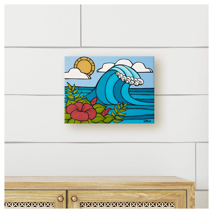 Hibiscus Swell by Hawaii surf artist Heather Brown wallart