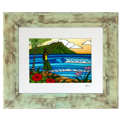 Hula Girl - Framed Matted Print by Heather Brown