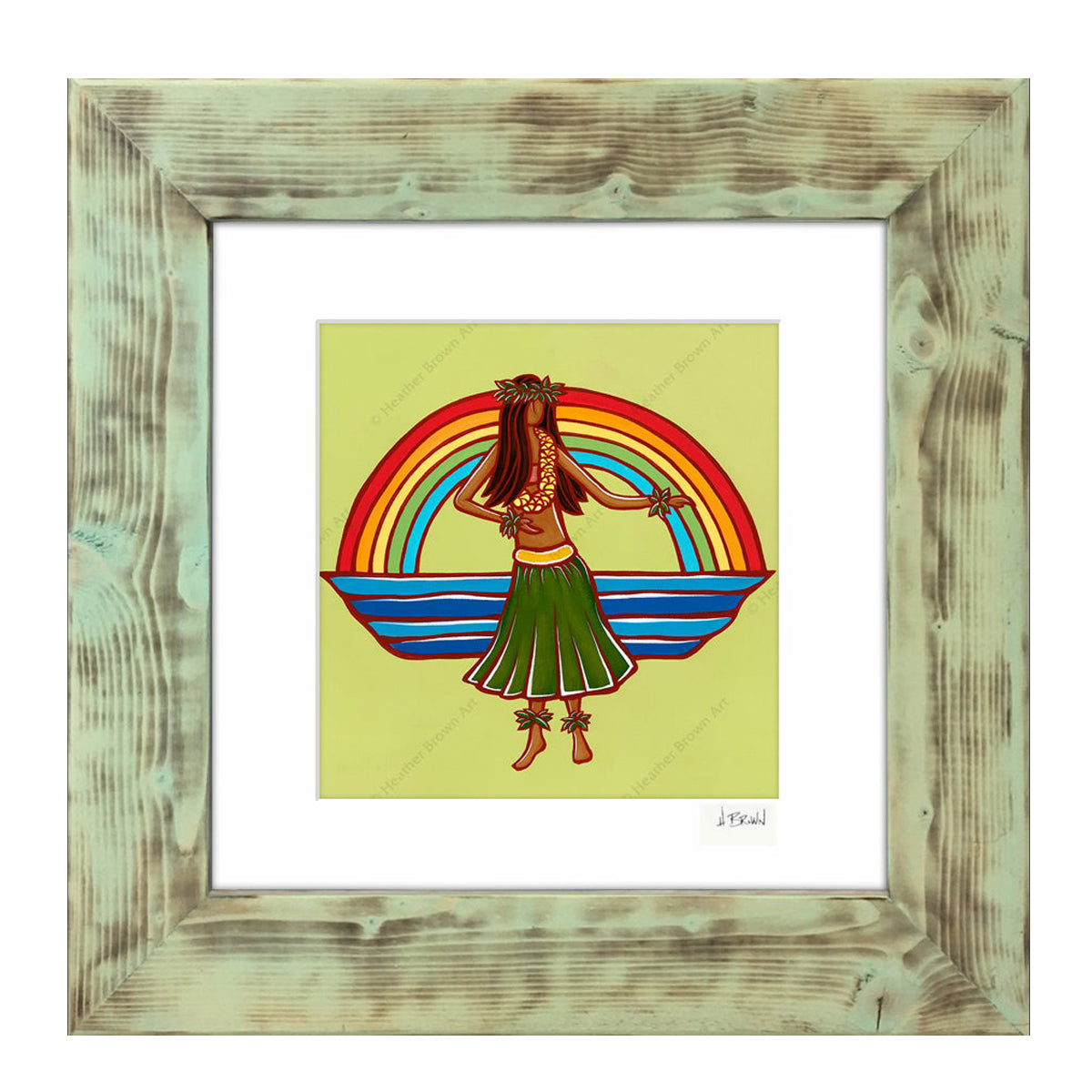 Hula - Framed Matted Print by Heather Brown