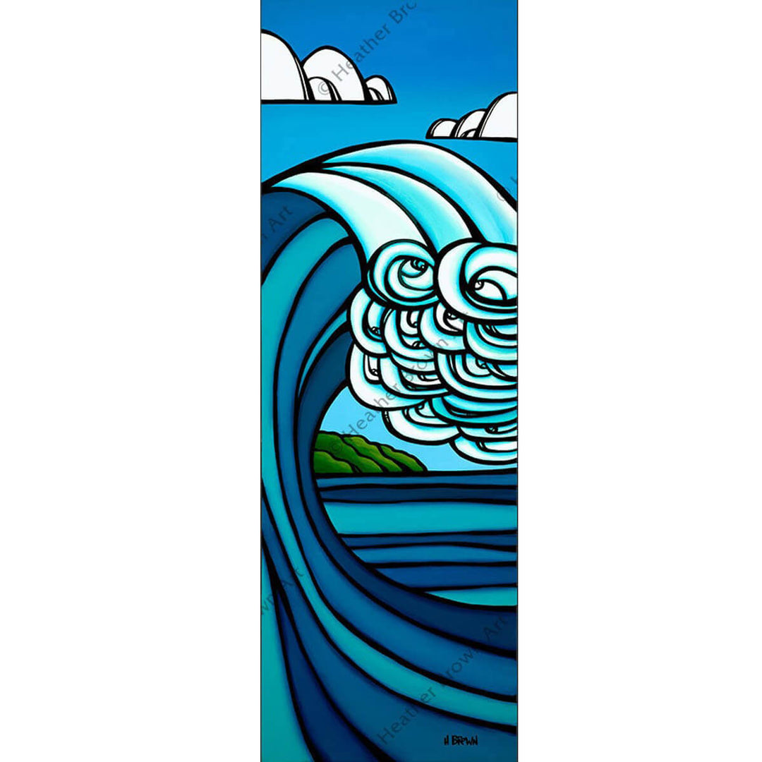 Island Barrel - Heather Brown Wave painting capturing all the colors of the pacific ocean