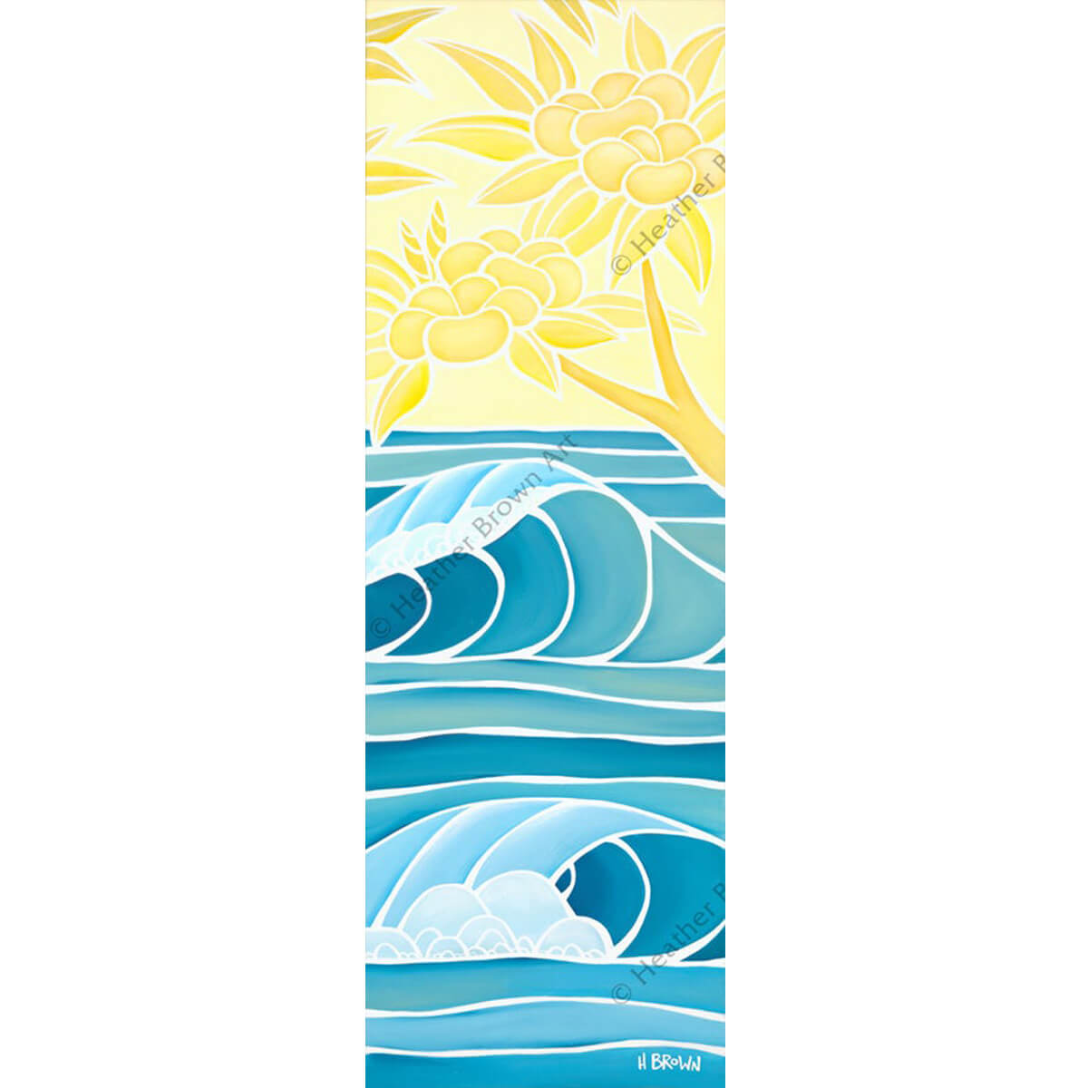 Lemon Sky by Hawaii artist Heather Brown. This painting depicts a beautiful view of the tropical ocean.