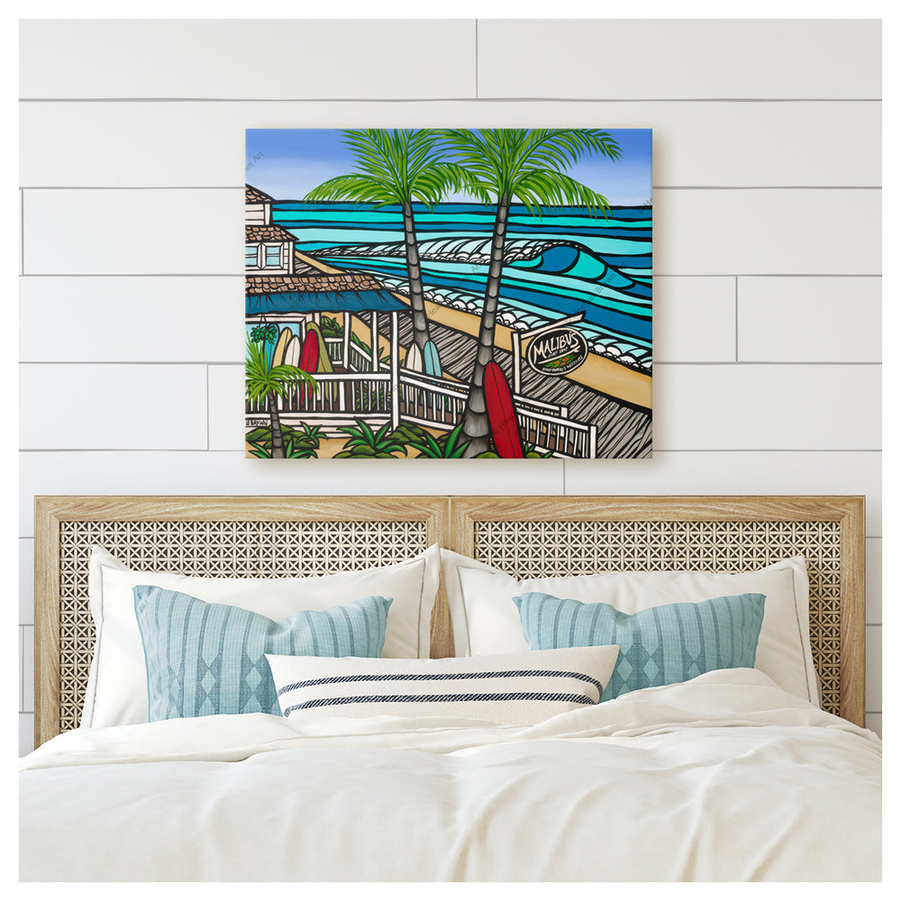 Malibu's Surf Shop by Hawaii surf artist Heather Brown Canvas Giclée