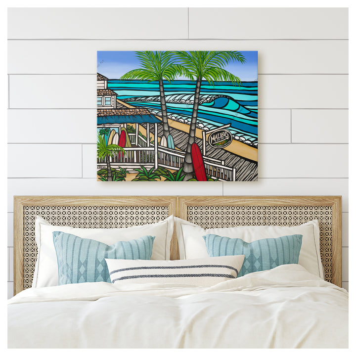 Malibu's Surf Shop by Hawaii surf artist Heather Brown Canvas Giclée