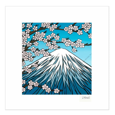 Mt. Fuji - Matted Print on Paper by Hawaii surf artist Heather Brown