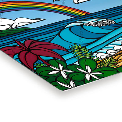 Heather Brown Hawaii Surf Artist North Shore Rainbow Metal Print Edge Detail