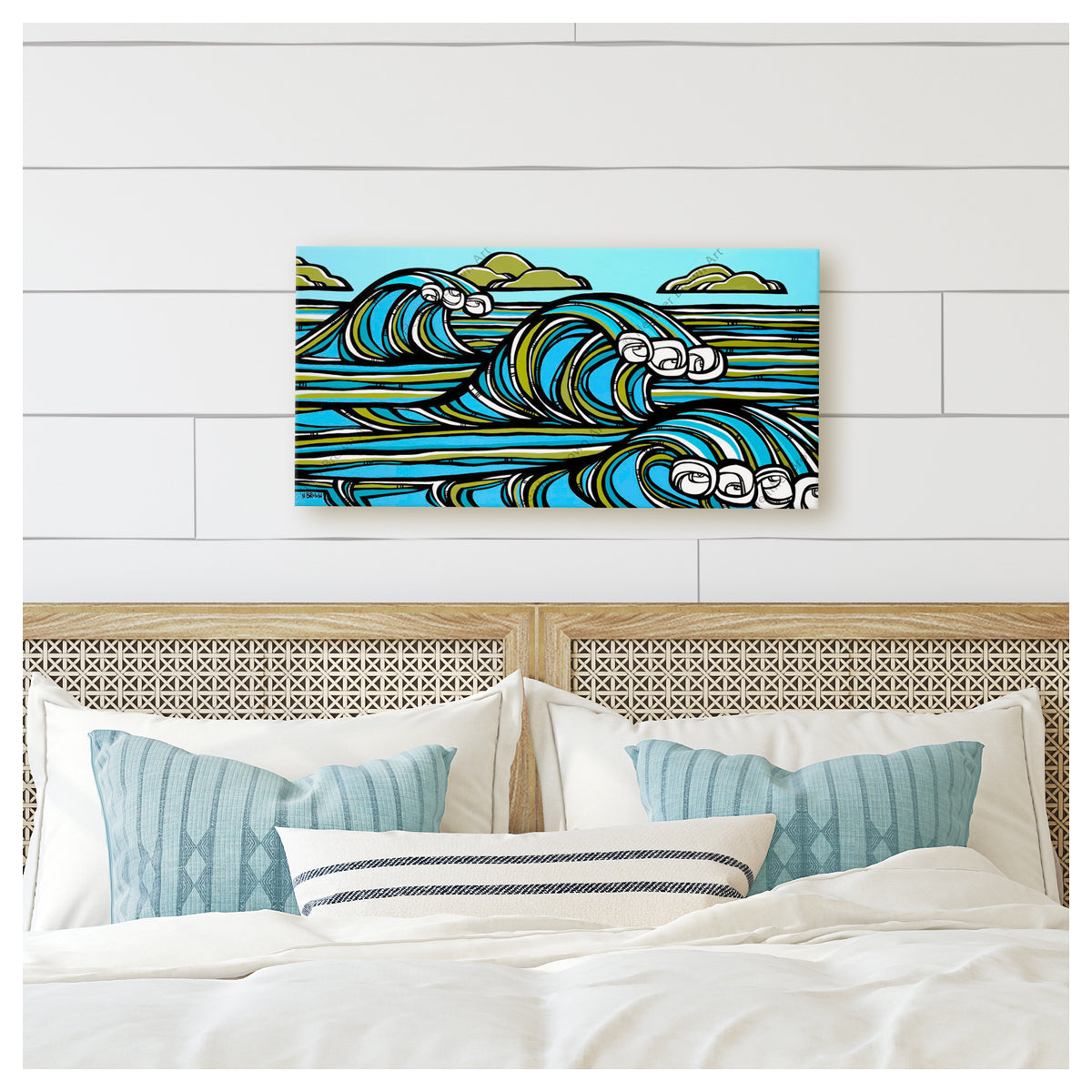 North Swell Canvas Giclée Print by Hawaii surf artist Heather Brown 