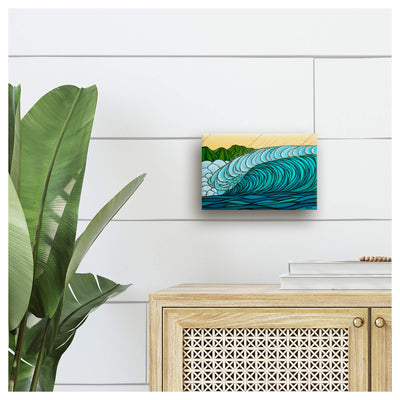 Offshore Perfection mini canvas giclée by Hawaii surf artist Heather Brown