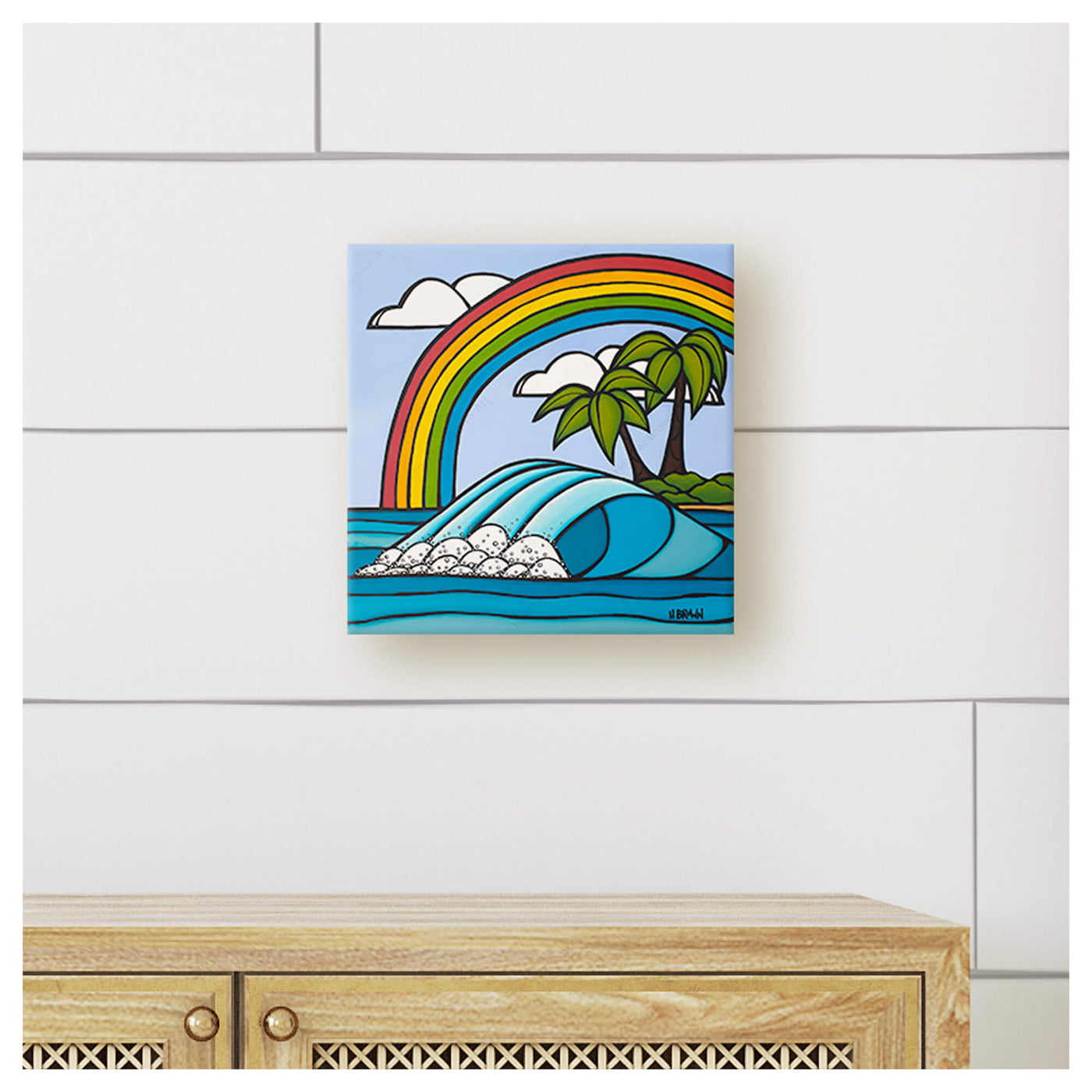 Rainbow Day by Hawaii surf artist Heather Brown wallart