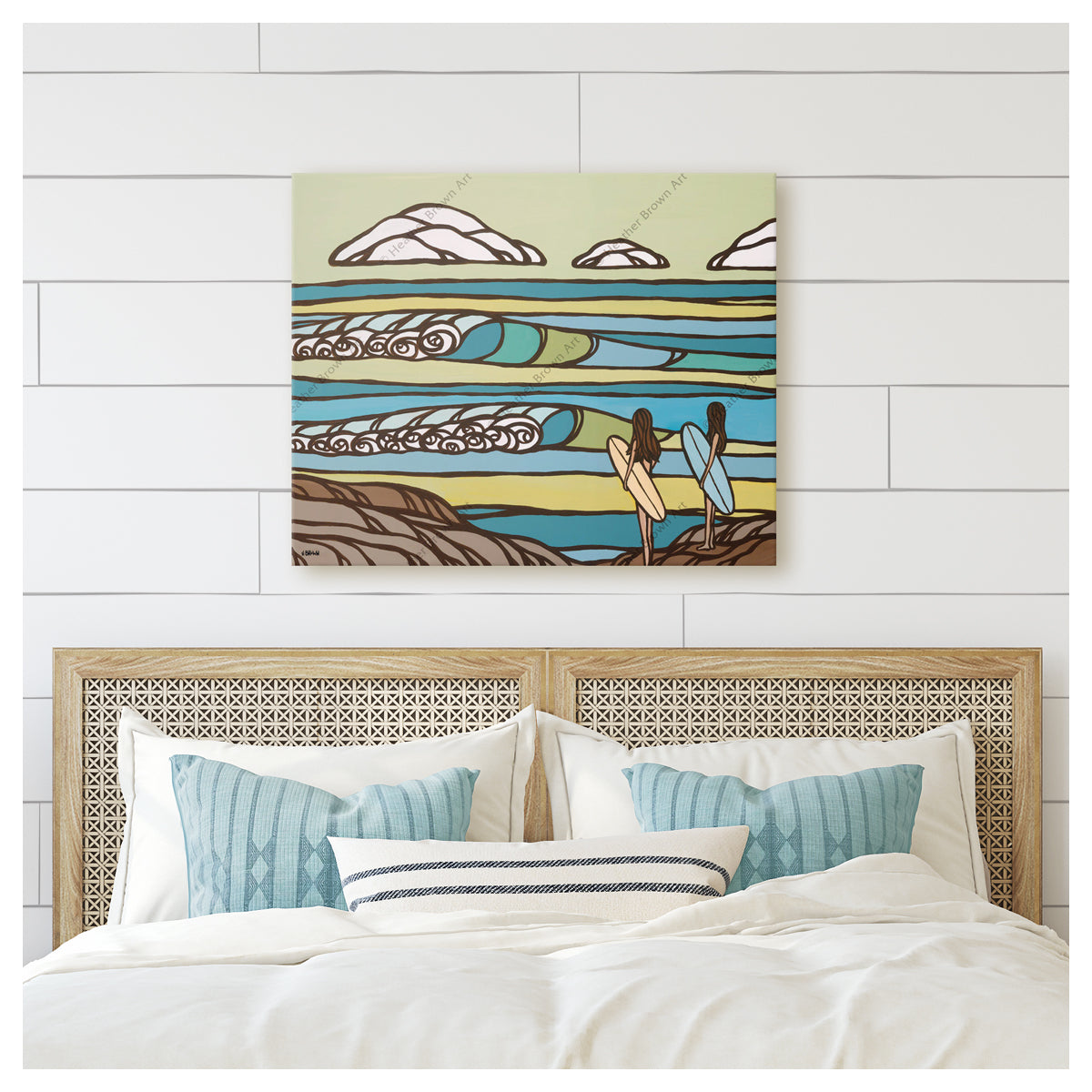 South Point Canvas Giclée by Hawaii surf artist Heather Brown mockup