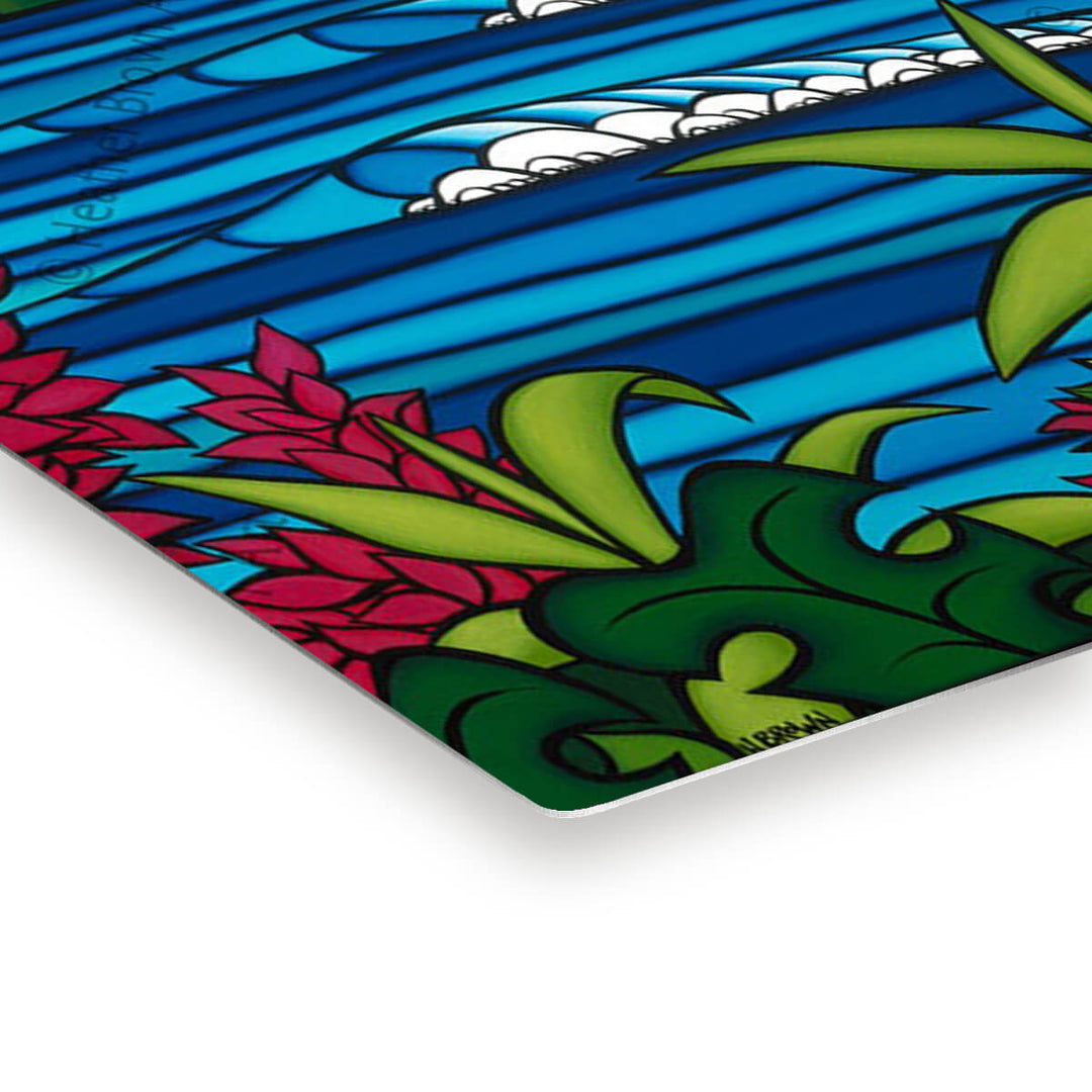 Heather Brown Hawaii Surf Artist South Shore Rainbow Metal Print Edge Detail