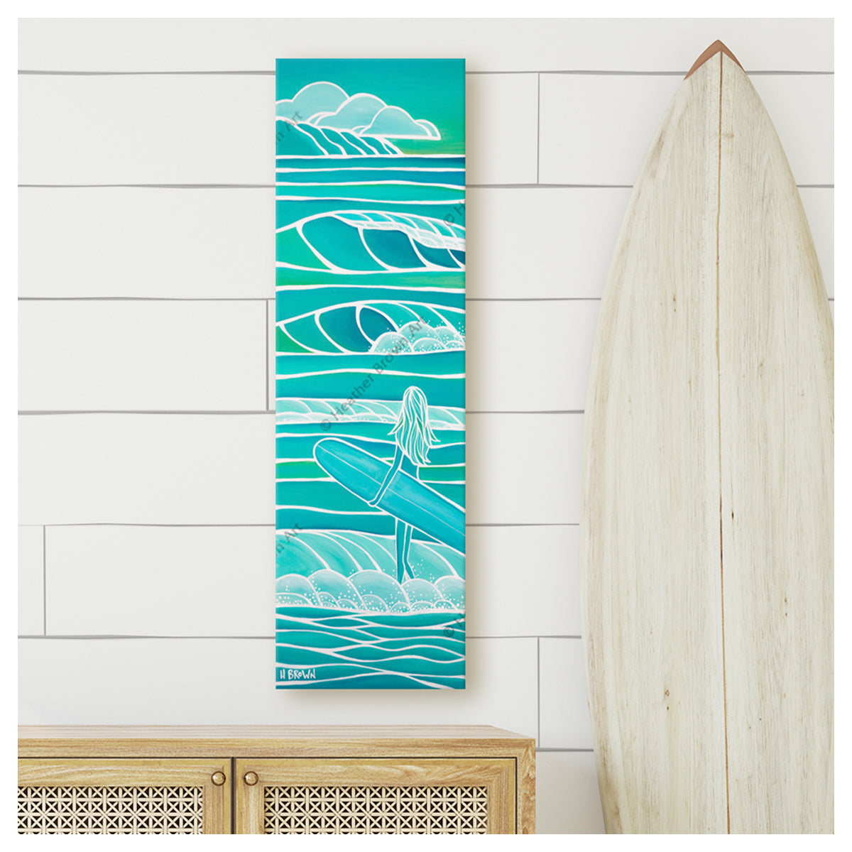 Spring Swell by Hawaii surf artist Heather Brown Canvas Giclée