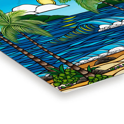 Summer Sun by Hawaii Surf Artist Heather Brown - Metal Print Edge Detail