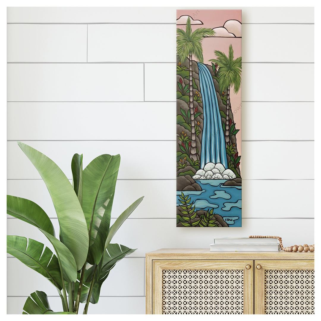 Sunrise Waterfall View by Hawaii surf artist Heather Brown Canvas Giclée