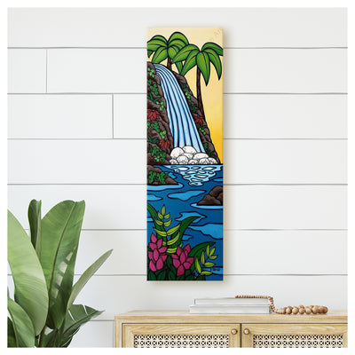 Sunset Waterfall by Hawaii Surf Artist Heather Brown Canvas Giclée