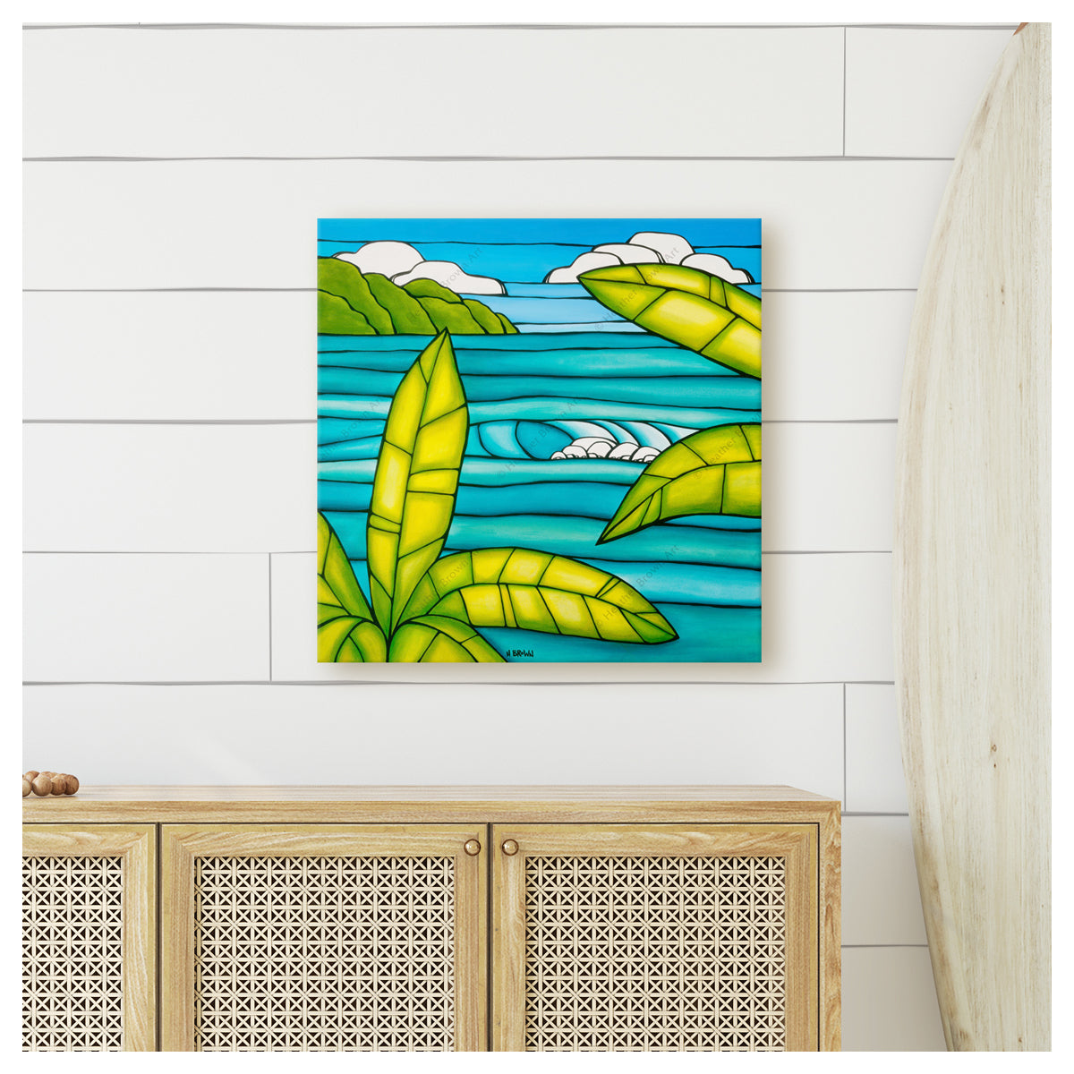 Tropical Daydream Canvas Giclée by Hawaii surf artist Heather Brown mockup