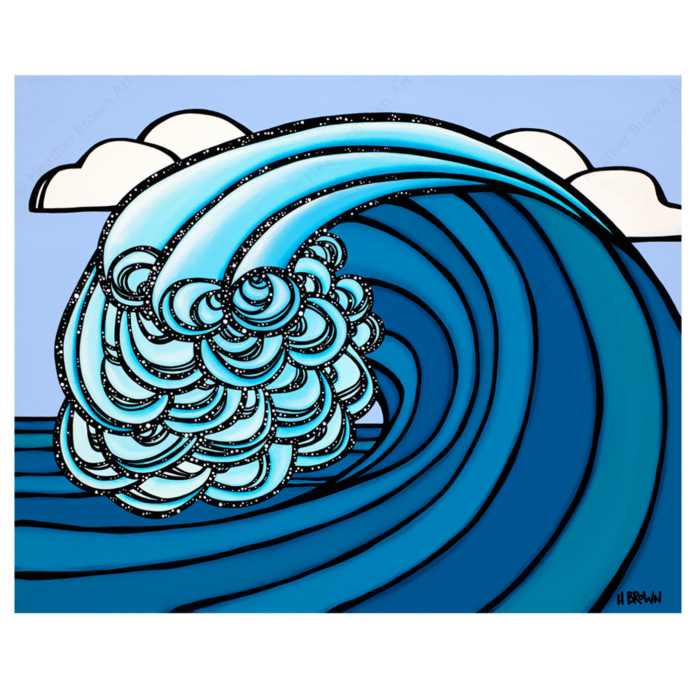 Canvas giclée print of a wave artwork by Hawaii artist Heather Brown