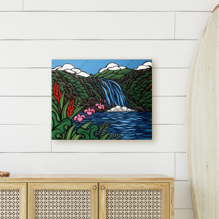 Waimea Falls by Hawaii Surf Artist Heather Brown Canvas Giclée Wall Art