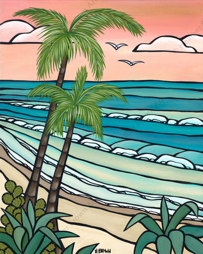 Pink Sky - Heather Brown Hawaii Surf Artist Canvas Giclée Limited Edition 