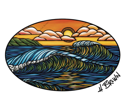 Haleiwa Sunset artwork by Hawaii artist Heather Brown