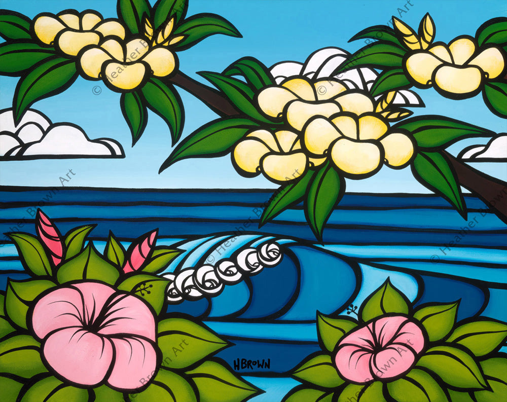 Hawaiian Flowers - Open Edition Painting by tropical Hawaii artist Heather Brown 