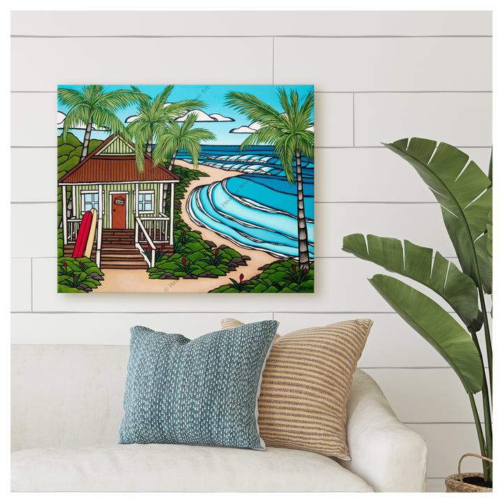 Hawaii Bungalow by Hawaii Surf Artist Heather Brown Canvas Giclée Wall Art