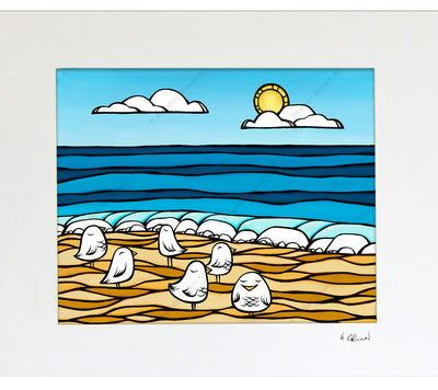 Birds Under the Sun - Matted Print by Heather Brown