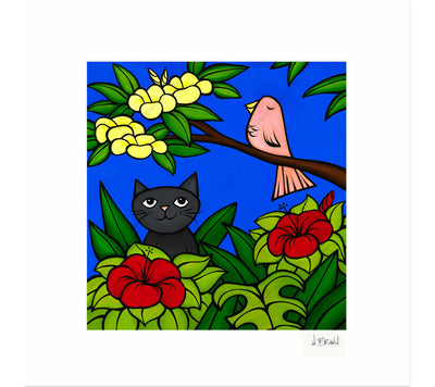 Jungle Kitty - Matted Print by Heather Brown
