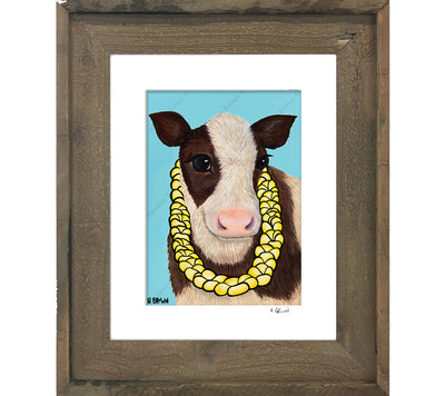 Happy Cow - Framed Matted Print by Heather Brown