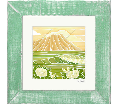 Diamond Head Sunrise Framed Matted Print by Heather Brown