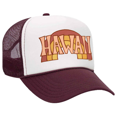 Hawaii surf artist Heather Brown Hawaii maroon trucker hat