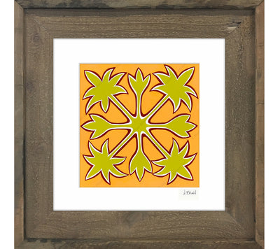 Hawaiian Quilt - Framed Matted Print by Heather Brown