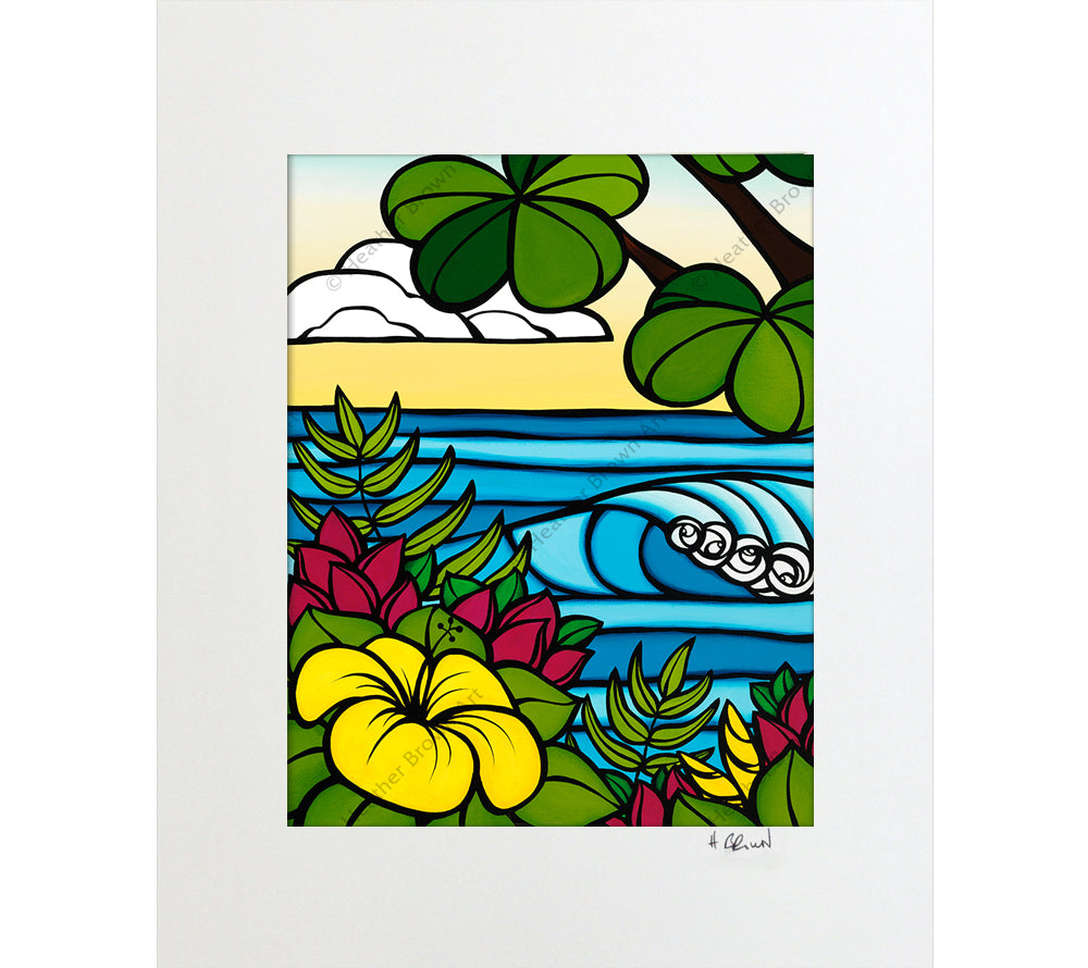 Hibiscus Breeze - Matted Print by Heather Brown