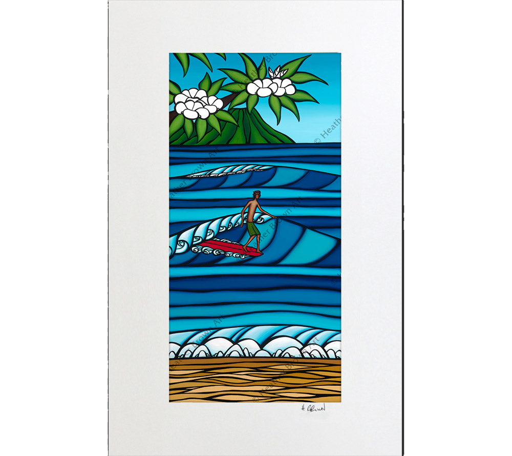 Honolulu Surf - Matted Print by Heather Brown