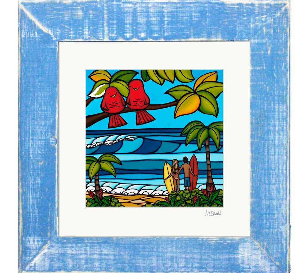 Island Sweethearts - Framed Matted Print by Heather Brown
