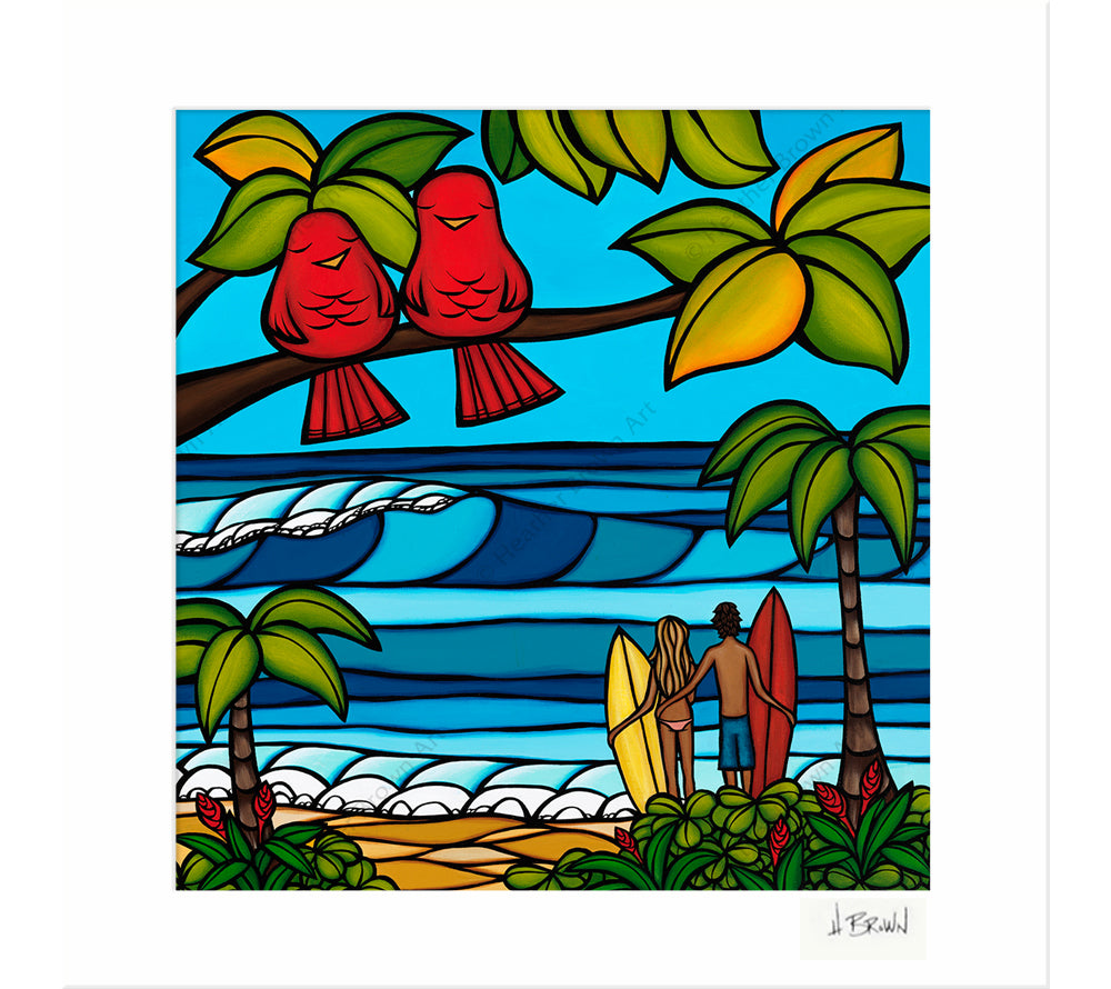 Island Sweethearts - Matted Print by Heather Brown