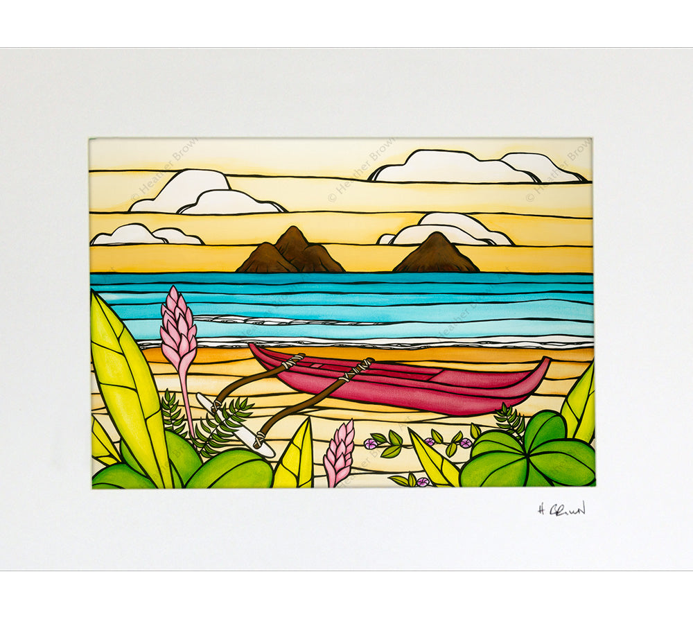 Lanikai Daydream Matted Print by Heather Brown