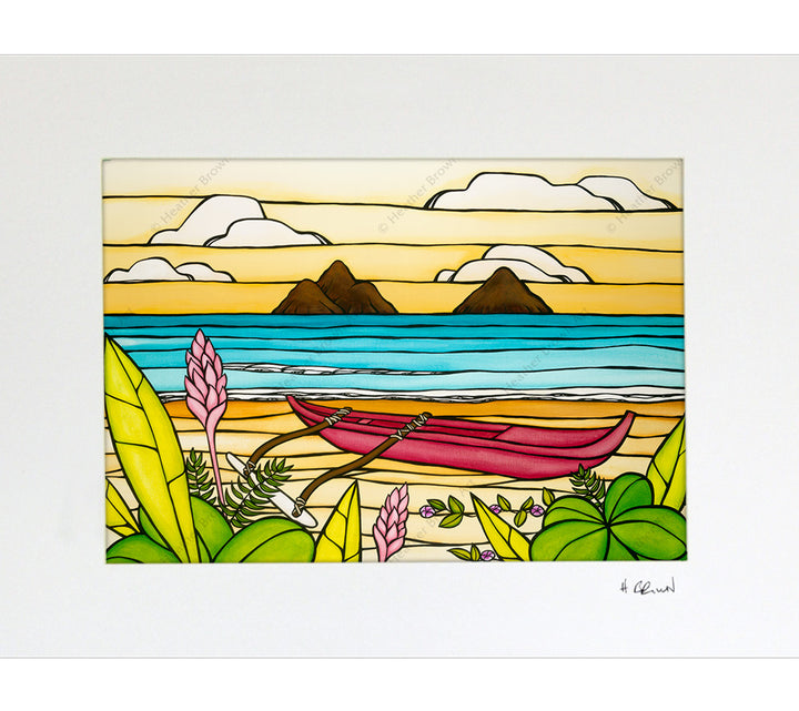 Lanikai Daydream Matted Print by Heather Brown