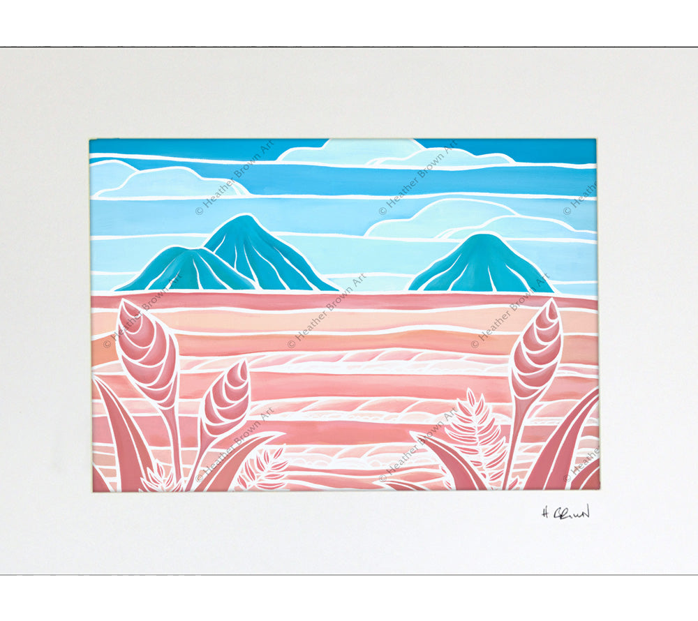 Lanikai Holiday Matted Print by Heather Brown
