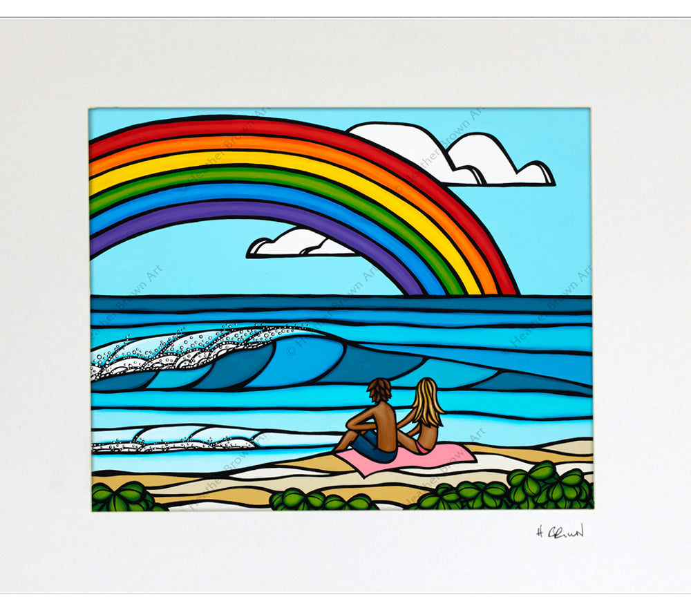 Love Under the Rainbow - Matted Print by Heather Brown