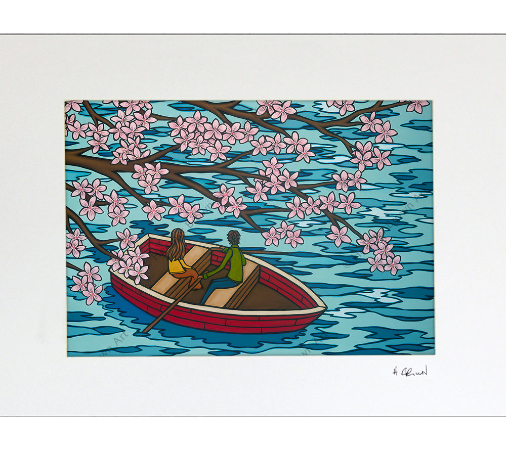 Love and Sakura - Matted Print by Heather Brown