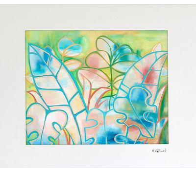Pastel Paradise - Matted Print by Heather Brown