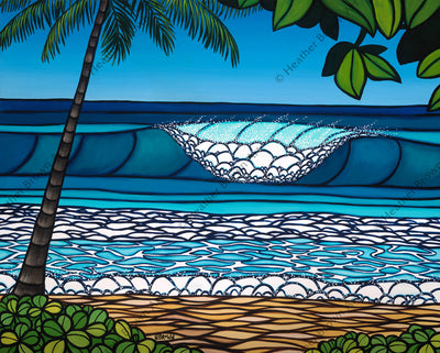 Pipeline - The iconic surf spot on the North Shore of Oahu by Hawaii surf artist Heather Brown