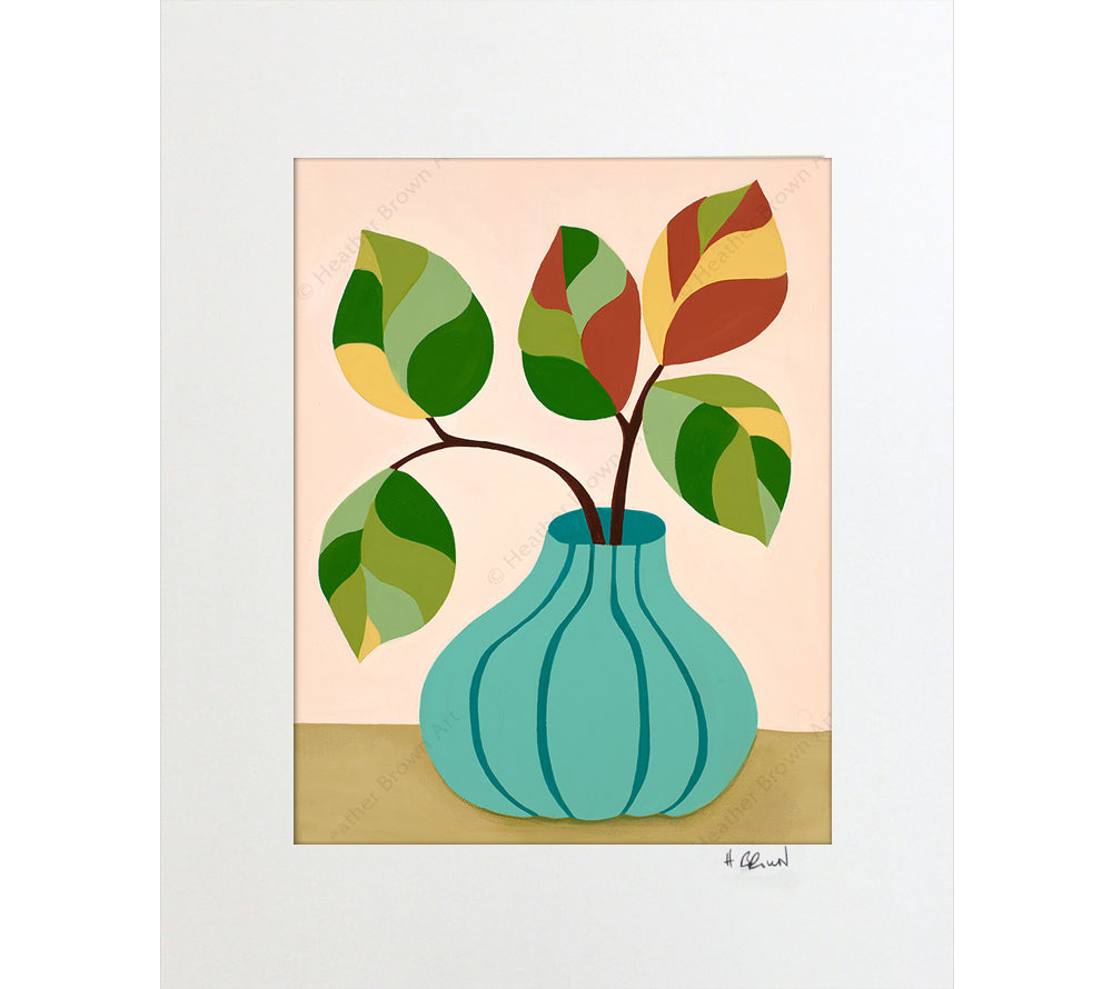 Plant #2601 - Matted Print by Heather Brown