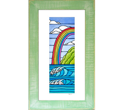 Rainbow to the Sea - Framed Matted Print by Heather Brown