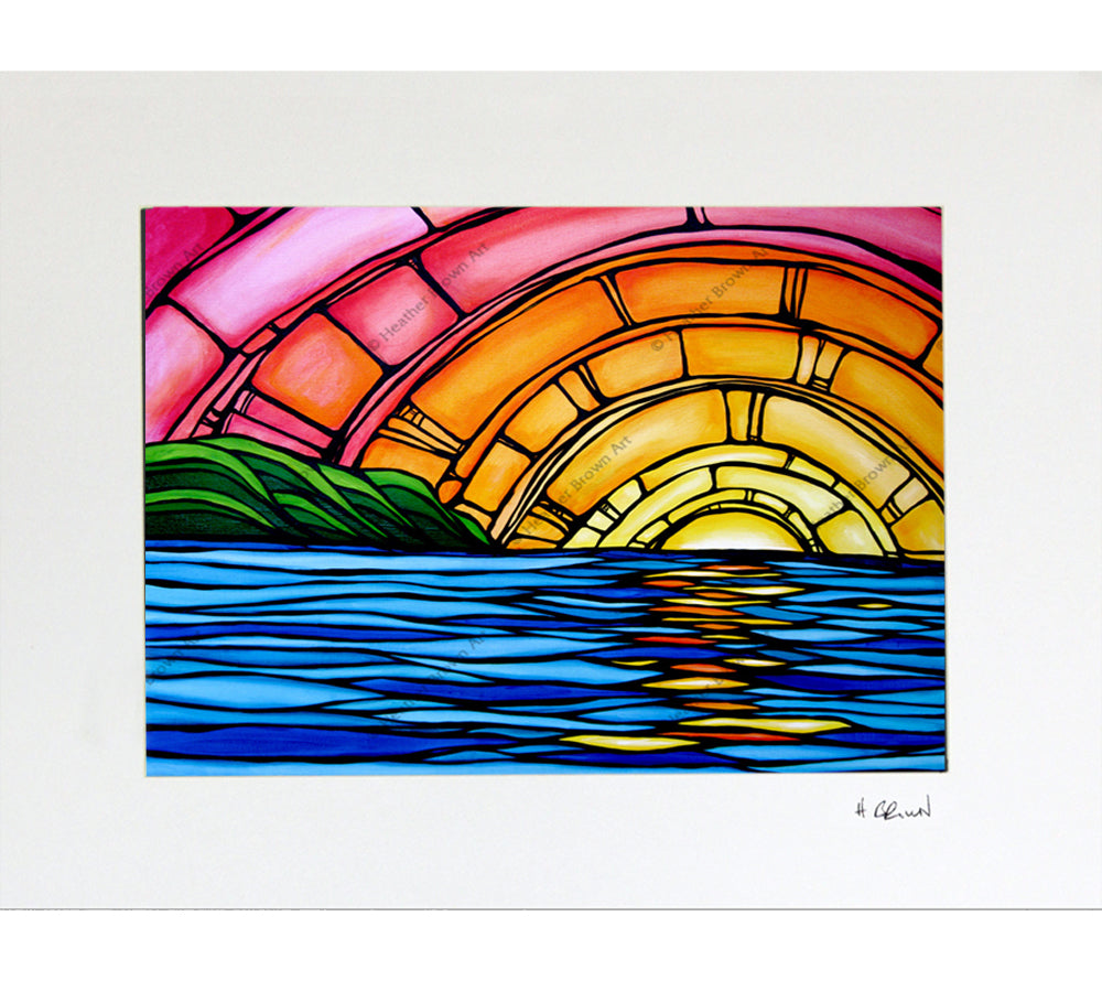 Heather Brown Sunset Swell アート Juicy Sunset - Matted Paper Print - Heather Brown Art