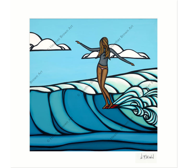 Lady Slide Matted Print by Heather Brown