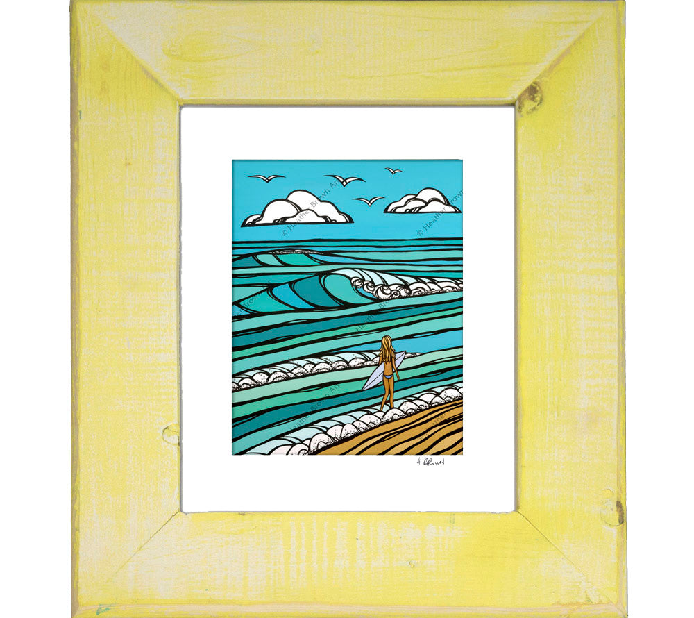 Heather Brown - Gem of the Sea painting in a recycled frame.