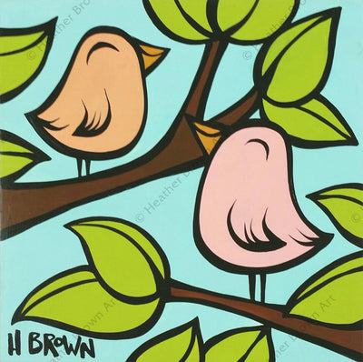 Heather Brown- Untitled #2345 Two Birds Original Painting 